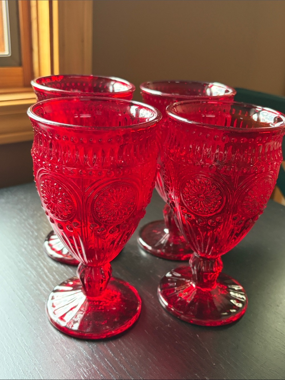 Pioneer Woman Adeline Ruby Red Water Goblet 12 oz. discontinued Perfect set of 4